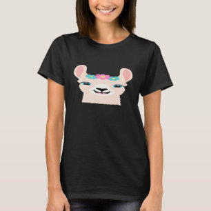 Alpaca Llama Floral Lover Cute Mama Women Girls T-Shirt