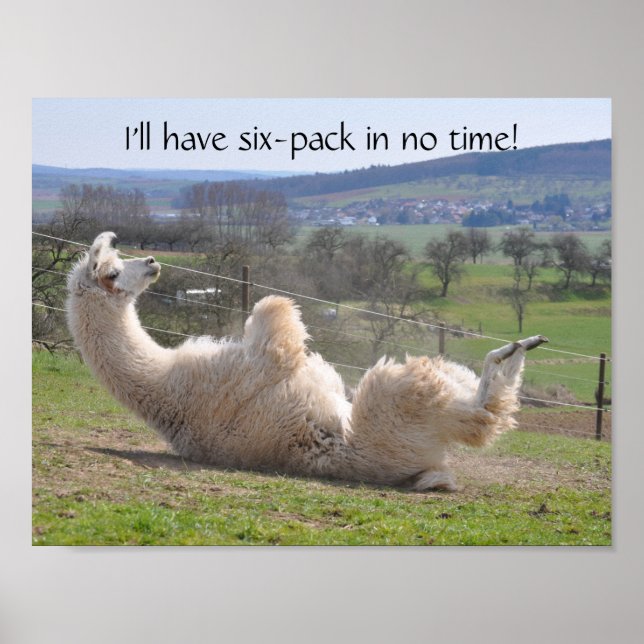 Alpaca llama funny exercise motivational poster (Front)