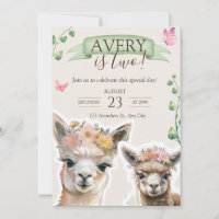 Alpaca llama Kid Birthday | Baby Shower Invitation