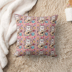 Alpaca Llama Making Music Pattern Cushion