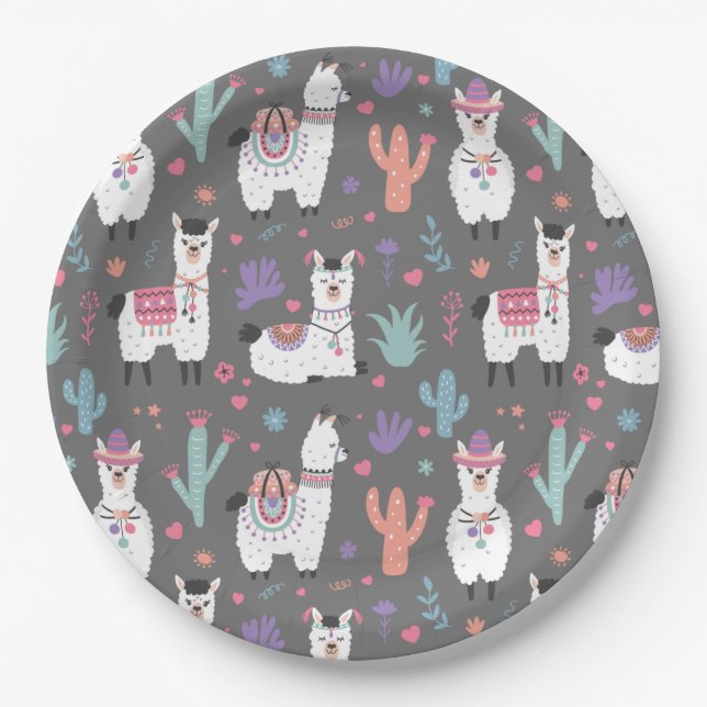 Alpaca/Llama Paper Plate (Front)