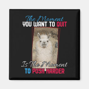 Alpaca Llama -  Push Harder Encouragement  Magnet