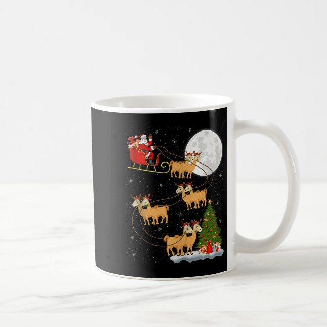Alpaca Llama Santa Sleigh Flying Funny Magical Chr Coffee Mug (Right)