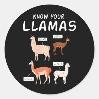 Alpaca & Llama Species Peru South America Classic Round Sticker