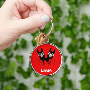 Alpaca llama Twins Birthday Key Ring