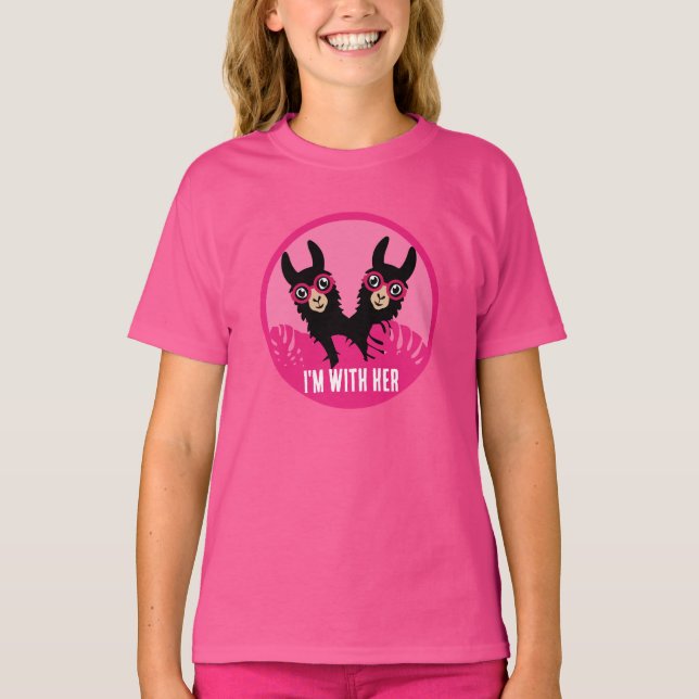 Alpaca llama Twins T-Shirt (Front)