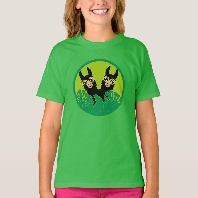 Alpaca llama Twins T-Shirt (Front)