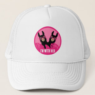 Alpaca llama Twins Trucker Hat