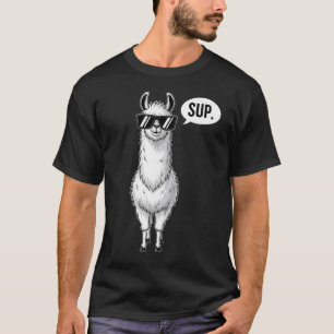 Alpaca Llama with Sunglasses – Sup Funny Animal T-Shirt