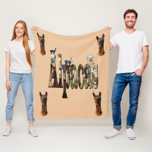 Alpaca Logo With Alpacas, Fleece Blanket