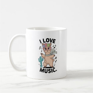 Alpaca love music coffee mug