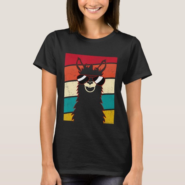 Alpaca Lover Farmer  Mother  Shes A Bad Mama Llama T-Shirt (Front)