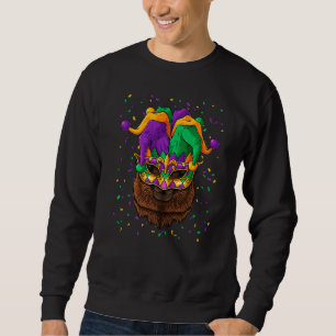 Alpaca Mardi Gras Animal Face Carnival Jester Fest Sweatshirt