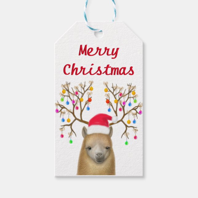 Alpaca Merry Christmas Gift Tags (Front)