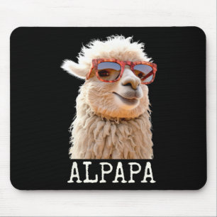 Alpaca Papa Alpapa Lama Daddy Cute Alpaca Dad Fath Mouse Mat