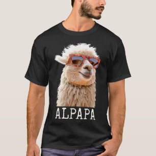 Alpaca Papa Alpapa Lama Daddy Cute Alpaca Dad Fath T-Shirt