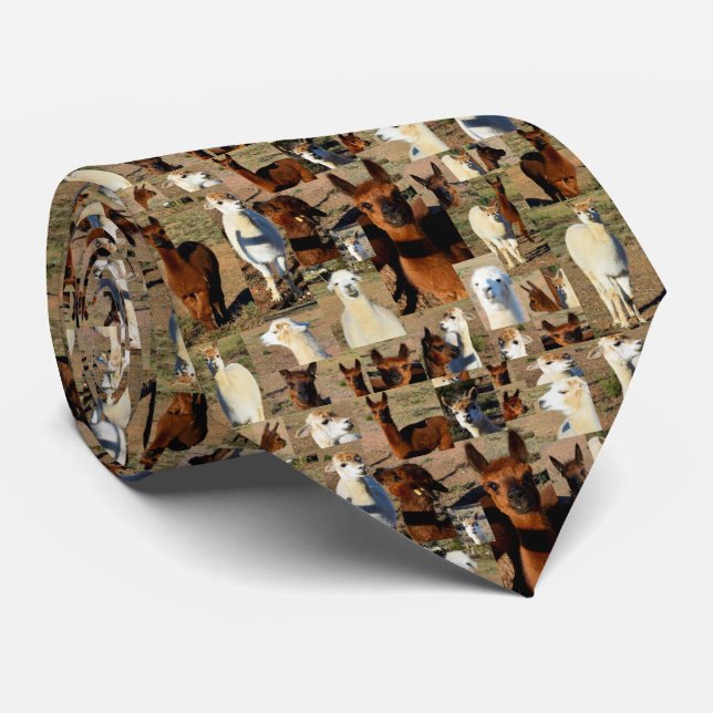 Alpaca Photo Collage, Tie (Rolled)