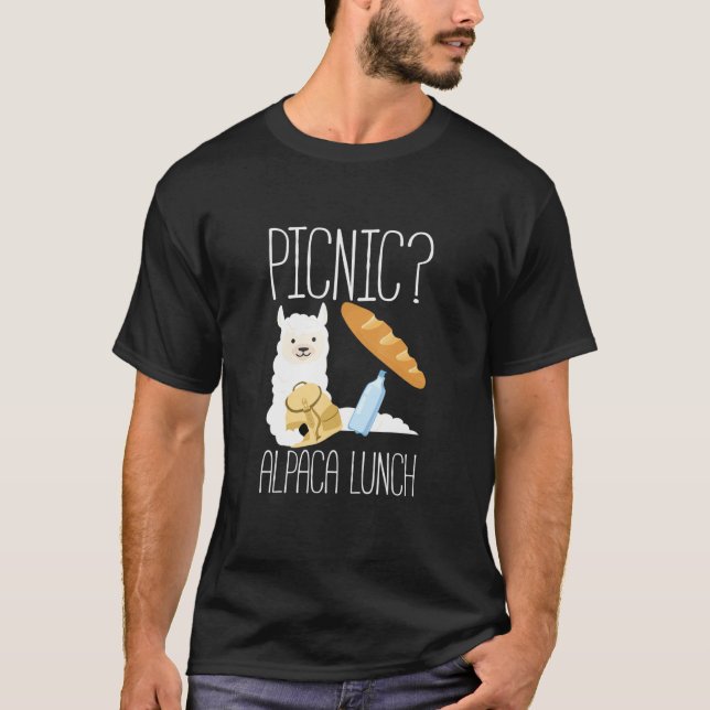 Alpaca Picnic Alpaca Lunch Saying Picnic Alpacas T-Shirt (Front)