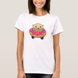 Alpaca Pink Ice Cream Waffle Cute Animals Alpacas T-Shirt