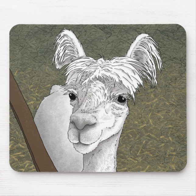 Alpaca Portrait 2 Mouse Mat (Front)