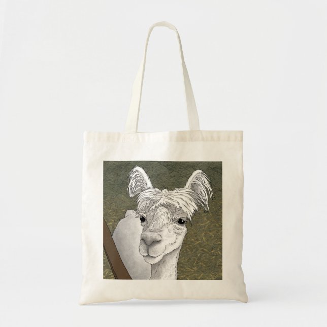 Alpaca Portrait 2 Tote Bag (Front)