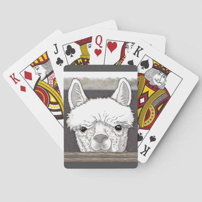 Alpaca Portrait Playing Cards (Back)