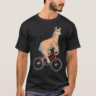 Alpaca Riding Bicycle Cute Biker Cyclist T-Shirt