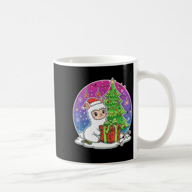 Alpaca Santa Hat Xmas Alpaca Lover Adults Boy Girl Coffee Mug (Right)