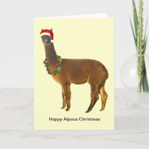 Alpaca Santa Holiday Card