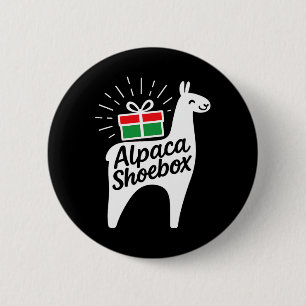 Alpaca Shoebox Christmas Child Giving 6 Cm Round Badge