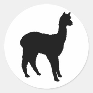 Alpaca Silhouette Classic Round Sticker