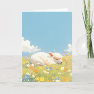 Alpaca Sleeping Meadow Card