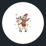 Alpaca Sloth Christmas (1) Classic Round Sticker<br><div class="desc">Alpaca Sloth Christmas (1)</div>