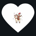 Alpaca Sloth Christmas (1) Heart Sticker<br><div class="desc">Alpaca Sloth Christmas (1)</div>