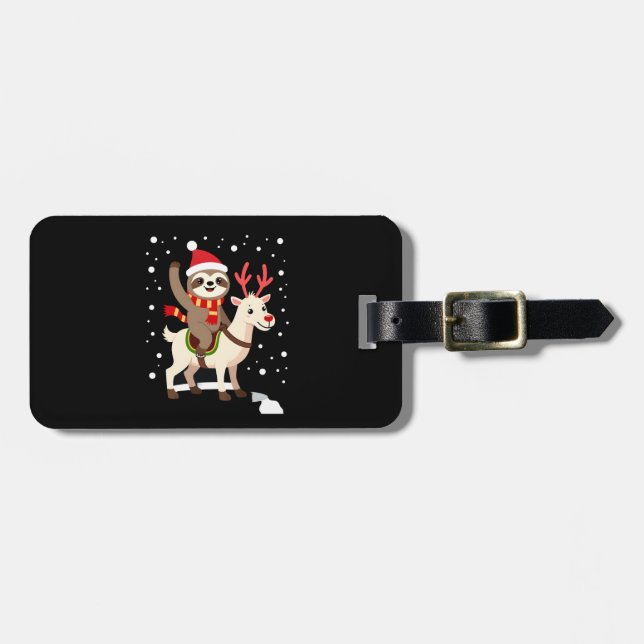 Alpaca Sloth Christmas (1) Luggage Tag (Front Horizontal)