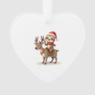 Alpaca Sloth Christmas (1) Ornament