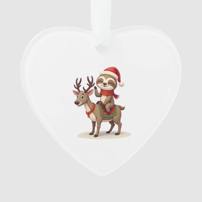 Alpaca Sloth Christmas (1) Ornament (Front)