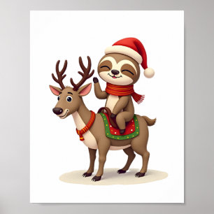 Alpaca Sloth Christmas (1) Poster