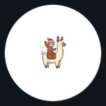 Alpaca Sloth Christmas (2) Classic Round Sticker<br><div class="desc">Alpaca Sloth Christmas (2)</div>