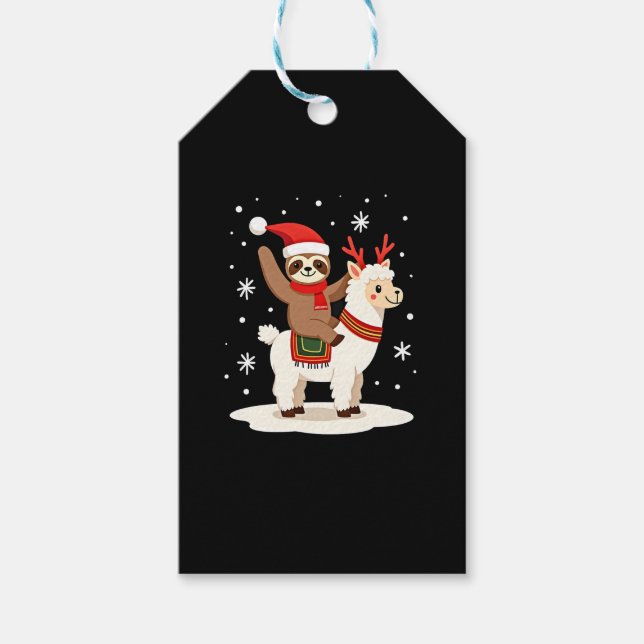 Alpaca Sloth Christmas (2) Gift Tags (Front)