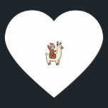 Alpaca Sloth Christmas (2) Heart Sticker<br><div class="desc">Alpaca Sloth Christmas (2)</div>
