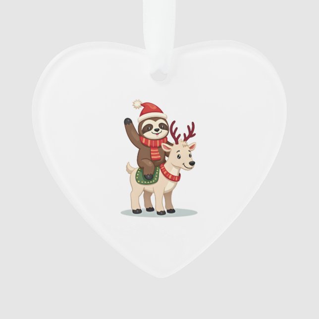 Alpaca Sloth Christmas (2) Ornament (Front)