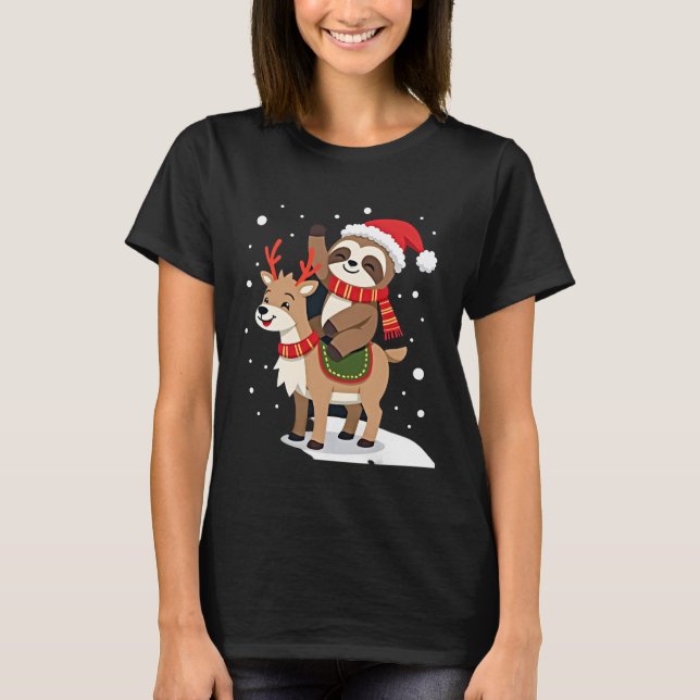 Alpaca Sloth Christmas (2) T-Shirt (Front)