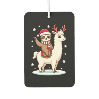 Alpaca Sloth Christmas (3) Car Air Freshener