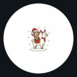 Alpaca Sloth Christmas (3) Classic Round Sticker<br><div class="desc">Alpaca Sloth Christmas (3)</div>