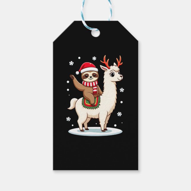 Alpaca Sloth Christmas (3) Gift Tags (Front)