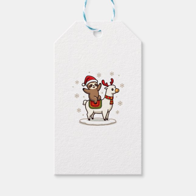 Alpaca Sloth Christmas (3) Gift Tags (Front)