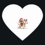 Alpaca Sloth Christmas (3) Heart Sticker<br><div class="desc">Alpaca Sloth Christmas (3)</div>