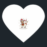 Alpaca Sloth Christmas (3) Heart Sticker<br><div class="desc">Alpaca Sloth Christmas (3)</div>