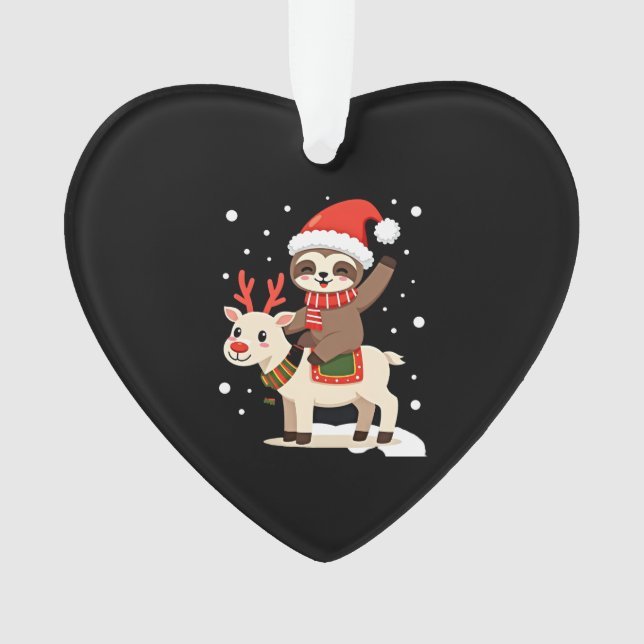 Alpaca Sloth Christmas (3) Ornament (Front)